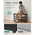 thumbnail image 4 of SONGMICS Shoe Rack Bench, 3 Tier Bamboo Shoe Storage Organizer, Entryway Bench, for Living Room, Bathroom, Bedroom, 11.3 x 35.2 x 20.5 Inches, Ink Black, 4 of 7