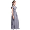 thumbnail image 4 of inhzoy Kids Flower Girls Dress Cap Sleeve Bridesmaid Princess Costumes Birthday Wedding Party Gowns Gray 4, 4 of 8
