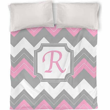 IDG Chevron Monogram Duvet Cover, Pink