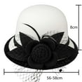 thumbnail image 2 of Mikilon Women's Elegant Wintage Hats Fashion Ornamental Tulle Flowers Hats Patchwork Color Warm Round Top Hats, 2 of 2