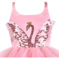 thumbnail image 3 of Sunny Fashion Girls Dress Pink Swan Sequin Halter Ruffle Backless Criss Cross Hollow 4 Years, 3 of 5
