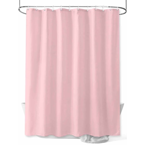Soild Color Shower Curtain, Pink Waterproof Shower Curtain Set with 12 Hooks Lightweight Washable Fabric Shower Curtains for Bathroom 36x72 Inches