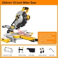 thumbnail image 2 of 10inch 255mm Sliding Wood Miter Saw Single Bevel With LED Light Electric Power Tool Cutting Machine, 2 of 7