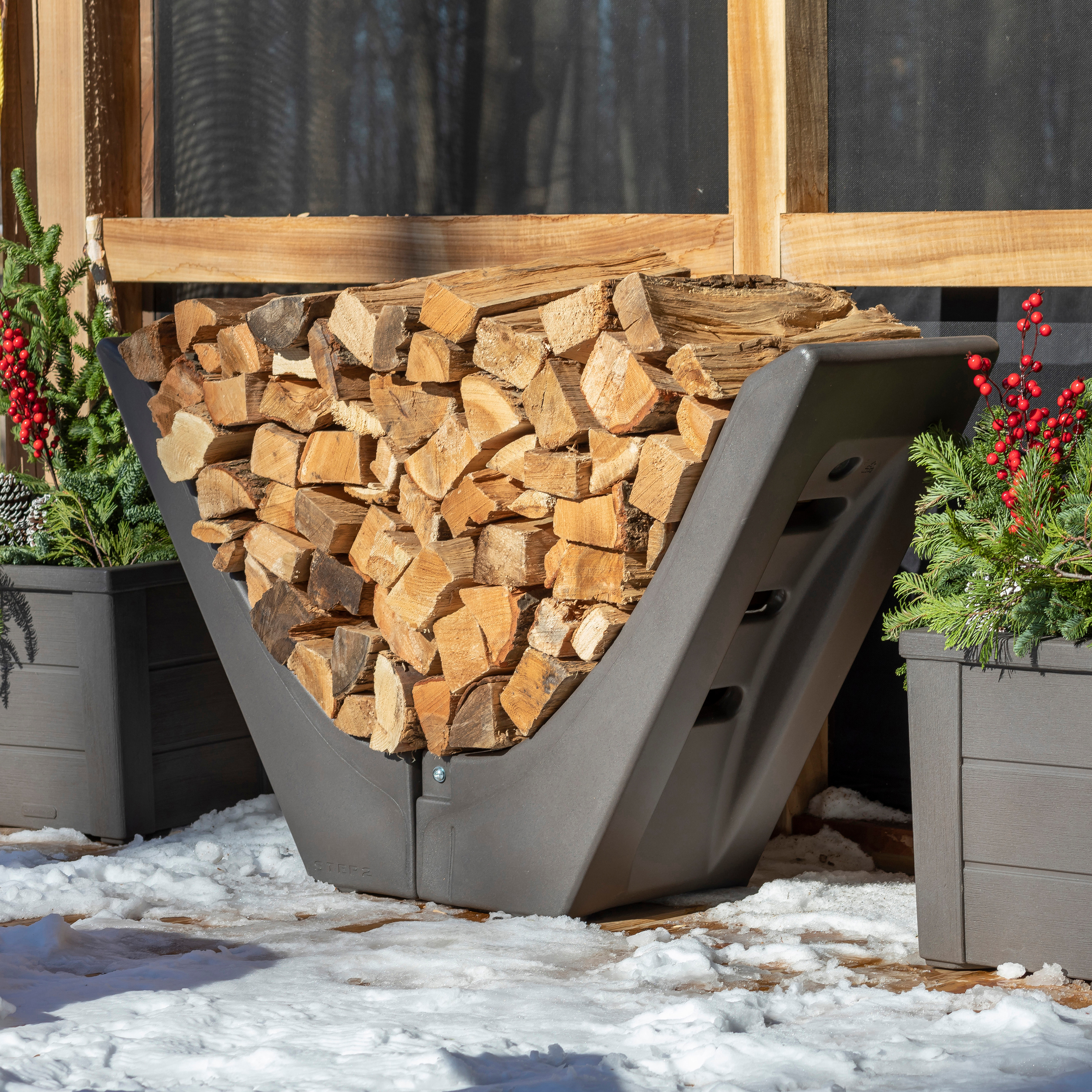 Fire Log Holder Heavy Duty Large Curved Firewood Racks For Indoor ...