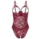 thumbnail image 5 of Gibobby Lencería para mujer sexy tangas Lencería sexy de encaje para mujer Pijama de gasa de una pieza de encaje Ropa interior Íntima(Vino 3XL), 5 of 5