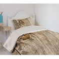 thumbnail image 2 of Ambesonne Savannah Quilted Coverlet 2 Pcs, Siberian Wild Tiger Eye, Twin Size, Tan, 2 of 5