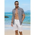 thumbnail image 7 of Youclos Short Sleeve Linen Shirts for Men Casual Button Down Hawaiian Shirt, 7 of 7