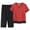Red, variant on Pant Sets Women 2 Piece Outfits Women Summer Printed Color Block Loose Fit Short Sleeve Top Long Pants Set Sweat Suit for Women 2 Piece Set Plus Size Lounge Sets for Women (Red,XXL)