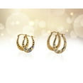 thumbnail image 2 of Brilliance Fine Jewelry 14K Gold Plated Female Crystal Hoop Earrings Set, Adult Females, 2 of 4