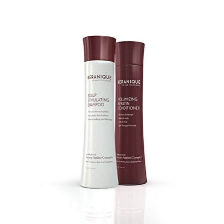 Keranique - Scalp Stimulating Shampoo Volumizing Keratin Conditioner - 8 fl. (Best Volumizing Shampoo And Conditioner For Thin Hair)