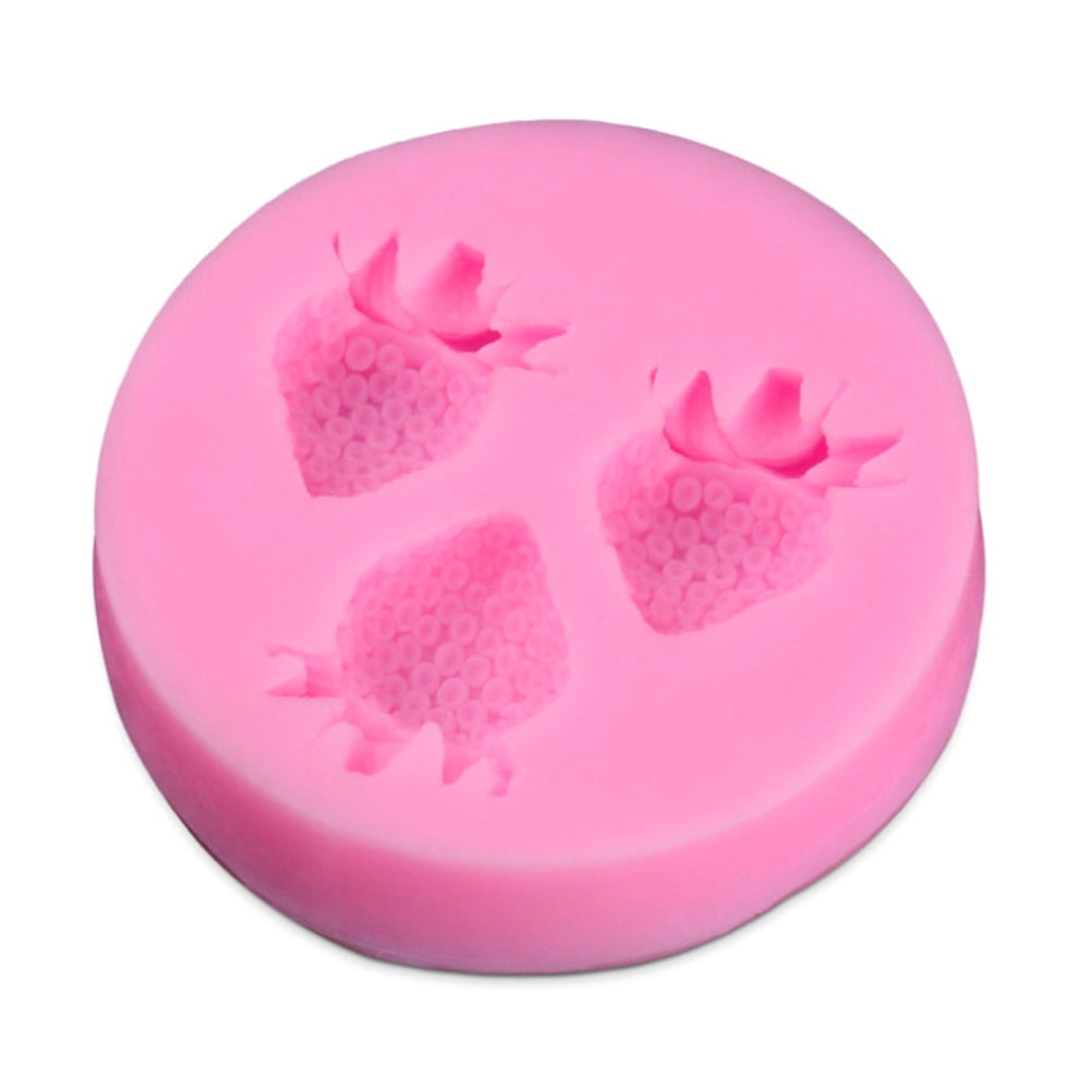 PWFE Silicone Fondant Mould, 3D Strawberry Shaped Fondant Cake Baking
