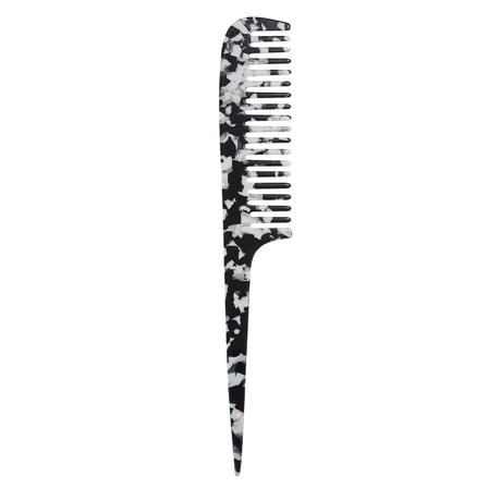 Unique Bargains Wide Tooth Comb Acetate Wide Comb for Curly Hair Thick Hair Wet Hair Black White