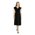 thumbnail image 5 of Time and Tru Women's and Women’s Plus Silky Satin Midi Dress with Flutter Sleeves, Sizes XS-4X, 5 of 5