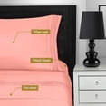 thumbnail image 4 of Superior 4-Piece 85 GSM Pink Embroidered Microfiber Sheet Set, California King, 4 of 5