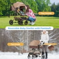 thumbnail image 6 of babyeap 2 in 1 Baby Stroller,Foldable Lightweight Carriage Reversible Bassinet Pram for Toddler,Travel Stroller with with Cup Holder、Storage Bag,Brown, 6 of 10