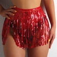 thumbnail image 6 of Yokua Belly Dance Sequins Tassels Mini Skirt Rave Party Fringed Hip Scarf for Women, 6 of 12