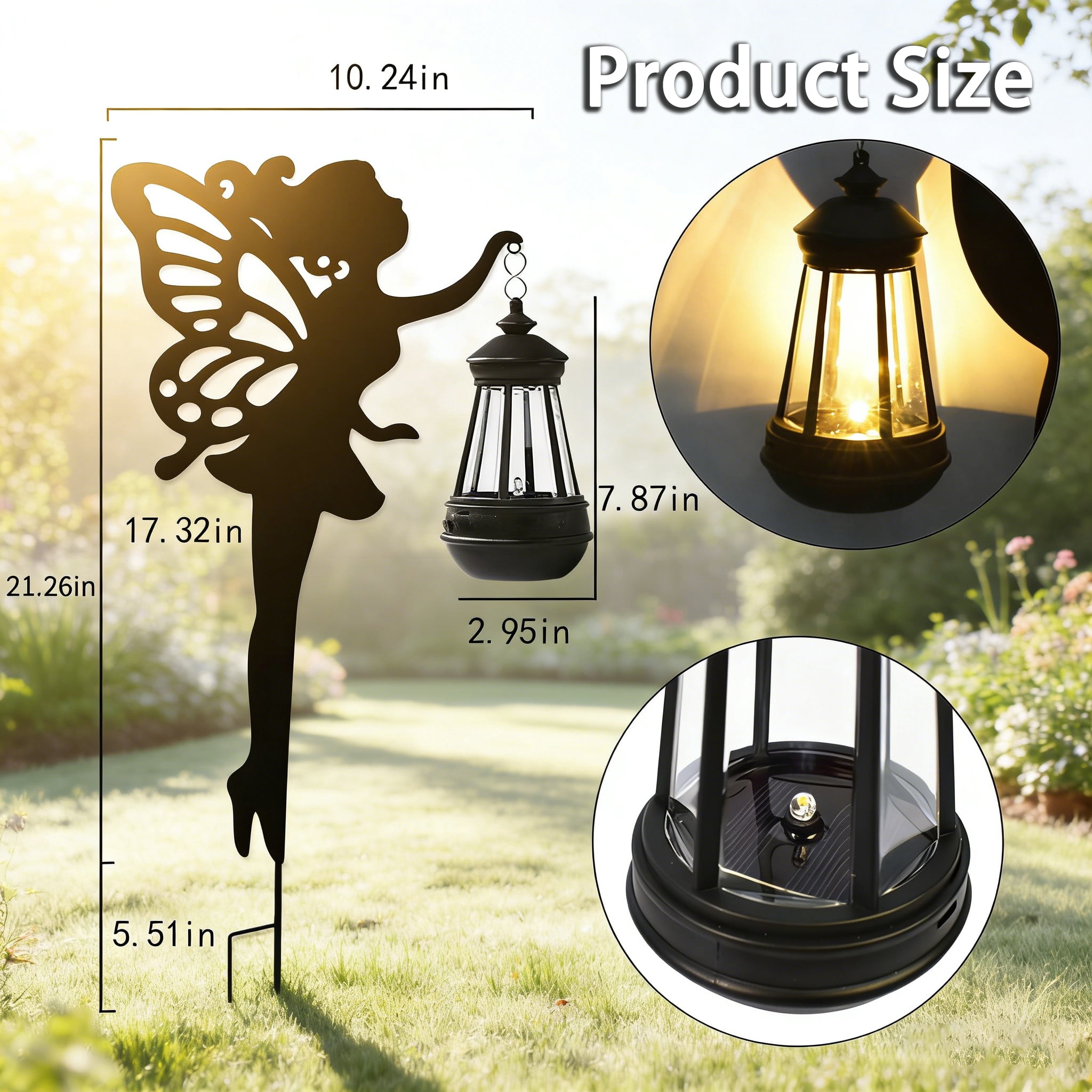 Solar  Outdoor Lights with Fairies,for Outdoor Decor Patio decor, Weatherproof Solar Light 2PCAK
