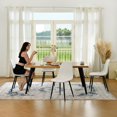 thumbnail image 4 of Homy Casa Modern Rectangular 5-Piece Dining Set for Dining Room, Faux Wood Table with 4 Upholstered Chairs, 4 of 12