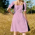 thumbnail image 3 of SOLID PLAIN COTTON CANDY OVER 100 SHADES OF ON OZCUSHIONS Short Sleeved Dress elegant women's sets Dress, 3 of 5