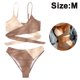 thumbnail image 2 of Conjunto de bikini cruzado sexy para mujer, traje de baño de 2 piezas con parte superior con lazo en la espalda y bloques de colores cruzados, 2 of 5