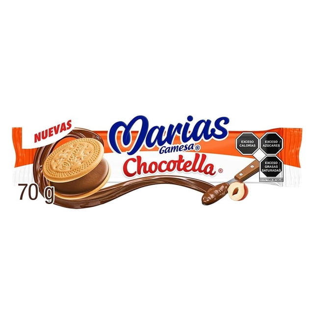 Galletas Chocotella Marías con relleno sabor chocoavellana 70 g
