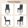 thumbnail image 4 of EOP Dining Chairs Set of 6, Modern Upholstered Fabric Dining Room Chairs, Armless Kitchen Side Chairs with Wood Legs and Padded Seat for Living Room, Bedroom, Kitchen, Gray, 4 of 9