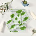 thumbnail image 6 of 3 Sizes Towel Set - Bath Towel, Hand Towel & Washcloth for Daily Household Use Green Clover Stripe Pattern, 6 of 8
