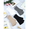 thumbnail image 4 of Kiibsot 4Pairs/ 6Pairs Winter Fingerless Gloves for Women, Half Finger Typing Gloves with Long Wrist Cuff Knit Fingerless Mittens for Women, 4 of 7