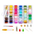 thumbnail image 3 of Juego de hilos metálicos de hilo de bordado de 100 colores, kit de hilo de punto de cruz multicolor, hilos de tejer DIY Yuarrent HA1542-00B, 3 of 6