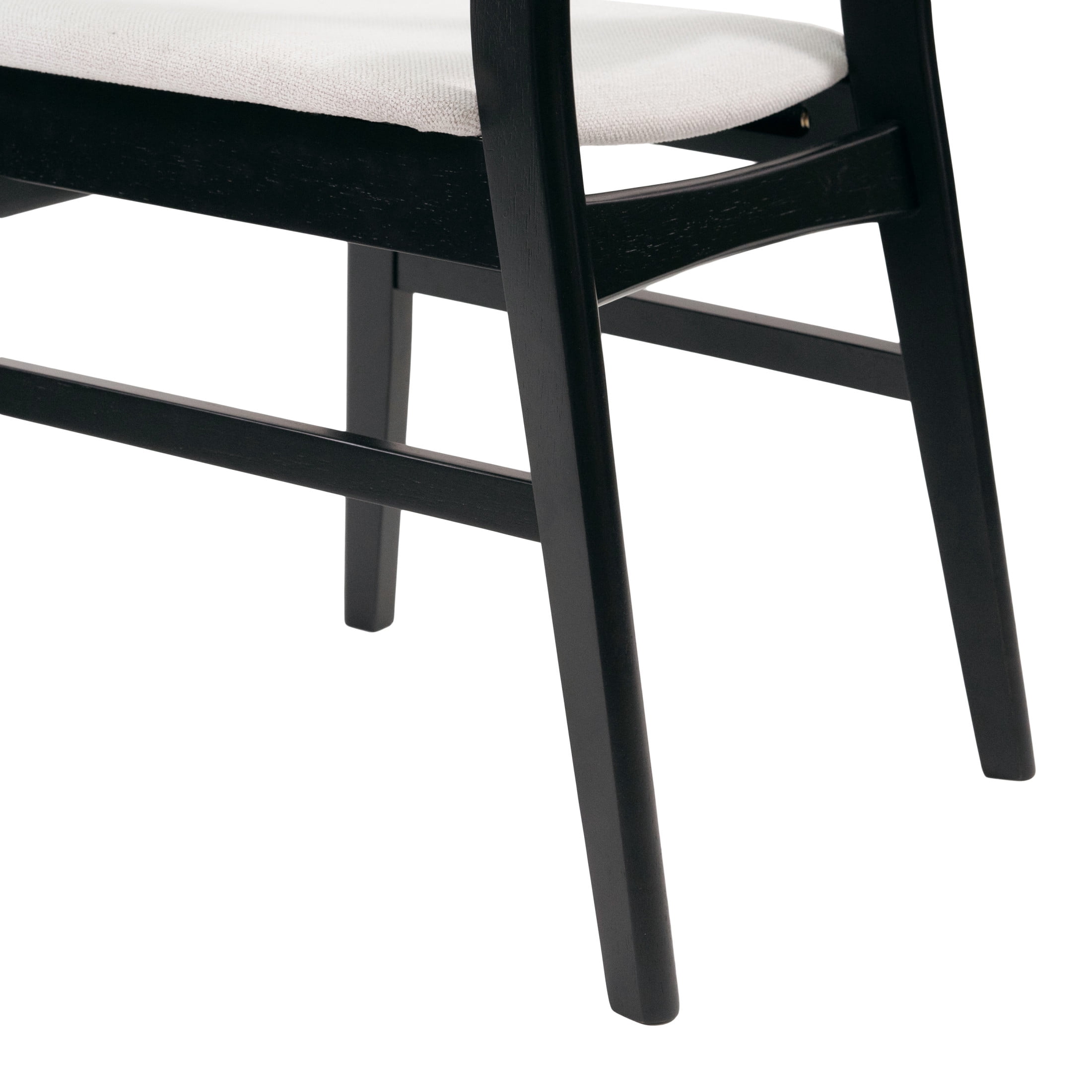 Christopher Knight Home 5-Piece Mid Century Modern Dining Table Set with Upholstered Chairs, Black+Light Beige
