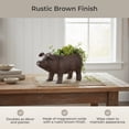 thumbnail image 5 of Zeckos Brown Resin Smiling Pig Planter Outdoor Décor 17 inch, 5 of 10