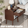 thumbnail image 5 of COMASACH Wooden Nightstand, Modern Bedside Table with Drawer and Open Storage, 5 of 7
