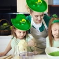thumbnail image 5 of St. Patrick's Day Green Four-Leaf Clover Cowboy Hat, Green Velvet Hat for Adult, Party Accessories and Christmas Tree Topper Hat, 5 of 7