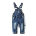 thumbnail image 1 of KIDSCOOL SPACE Salopette en Denim Déchirée pour Petite Fille Ou Petit Garçon, Taille 18-24 Mois,, 1 of 7