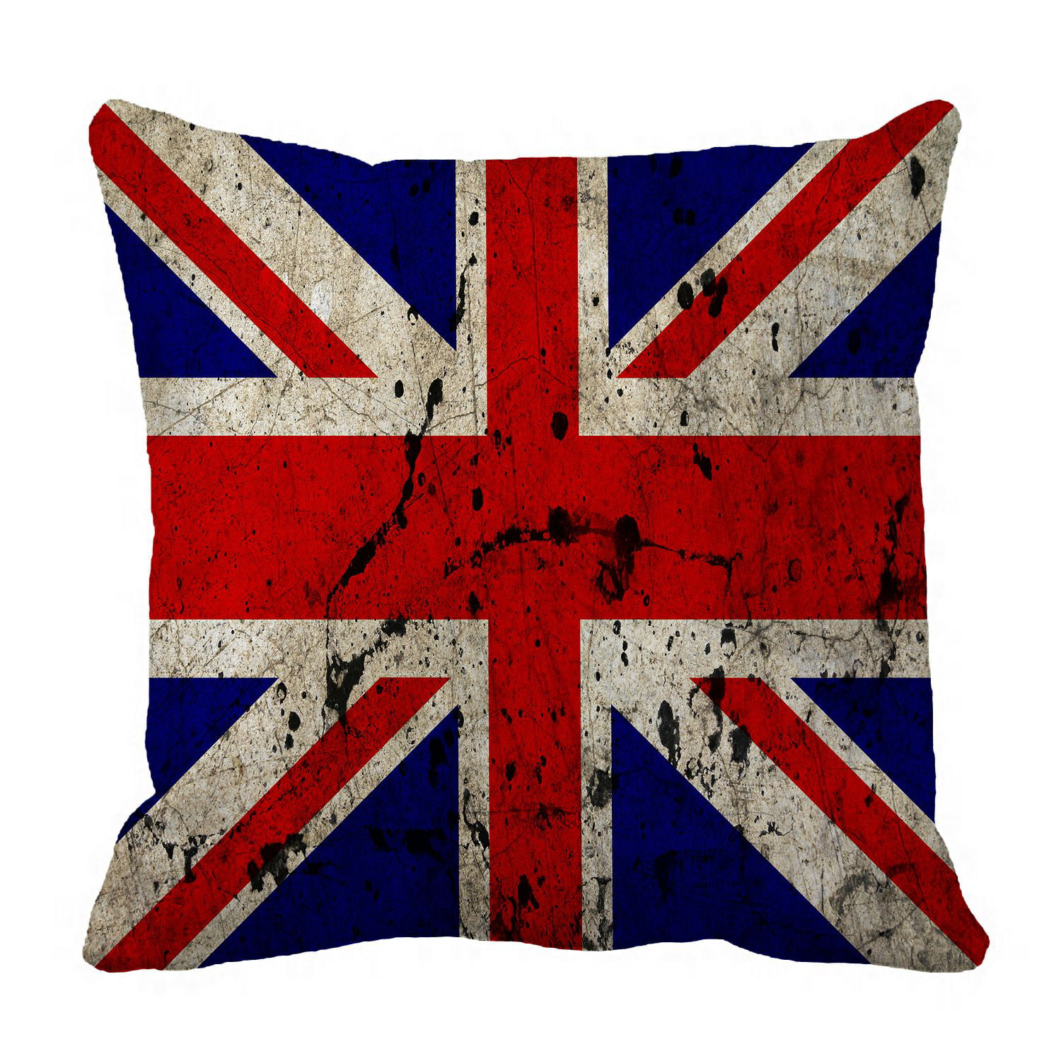 20 X 20 Decorative Square Accent Pillow Case Ambesonne Union Jack Throw Pillow Cushion Cover Grunge Industrial Themed Composition of UK and USA Flags Vintage Print Navy Blue
