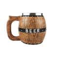 thumbnail image 1 of Wooden Barrel Beer Mug Large-capacity Stainless Steel Beer Cup, 1 of 9
