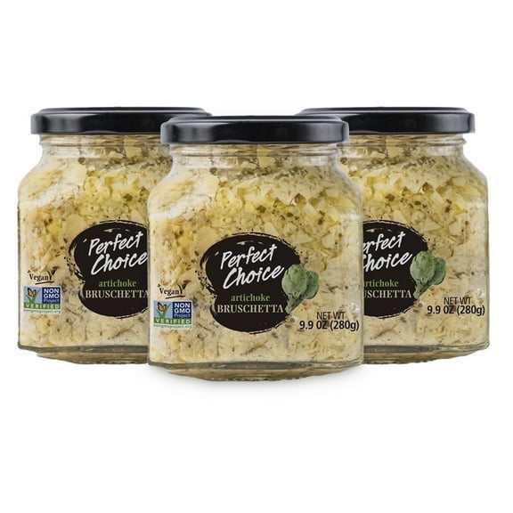 Perfect Choice Artichoke Bruschetta - Bread Spread - Ready-to-Eat - 9.9 oz - Pack of 3