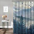 thumbnail image 2 of Orinice Birds Mountain Range Forest Bathroom Decor Set - Colorful Luxurious Graphic Print Polyester Fabric Fashion Shower Curtain with Hooks 60x72, 2 of 7