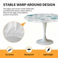 thumbnail image 2 of Elastic Fitted Round Tablecloth, Turquoise Coastal Waterproof Stretch Table Cover for 36"-44" Tables, Nautical Summer Beach Coral Sea Turtle Washable Outdoor Tablecloths for Patio, Picnic, Camping, 2 of 9
