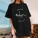 thumbnail image 5 of Hombres Y Mujeres Retro Tops Trendy Droped Shoulder Sleeves Impresión Suelta Manga Corta Top Pullover Odeerbi ODB180499, 5 of 9