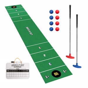 Shuffleboard Golf Game Set with Mat and Putters