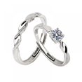 thumbnail image 1 of Anillo de par abierto con tiras Mbius, diseño de nicho en plata de ley S925, regalo de San Valentín, 1 of 5