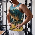 thumbnail image 5 of Logiee Cute Green Dinosaur Blue Sky Print Men's Workout Tank Top,Quick Dry Workout Tank Top,Gym Muscle Tee,Fitness Bodybuilding Sleeveless T Shirt-4X-Large, 5 of 7