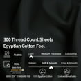 thumbnail image 4 of Superior 5-Piece 300 Thread Count Egyptian Cotton Sheet Set, Split King, Black, 4 of 7