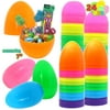 JOYIN 24 Pcs 7" Jumbo Easter Eggs, Plastic Bright Solid Easter Eggs Assorted Colors for Filling Treats, Easter Theme Party Favor, Easter Eggs Hunt, Basket Stuffers Fillers, Classroom Prize Easter Toys