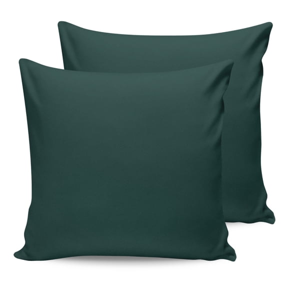 20x20 Pillow Covers Set of 2, Pure Dark Green Throw Pillow Covers Decorative Couch Cushion Case, Simple Solid Color Microfiber Square Pillowcases for Bedroom Car Living Room