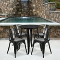 thumbnail image 2 of Flash Furniture Chauncey Commercial Grade 24" Round Black Metal Indoor-Outdoor Table Set with 4 Arm Chairs, 2 of 5