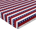 thumbnail image 2 of Ambesonne 4th of July Fitted Sheet, American Flag Motif, King Size, Violet Blue Ruby White, 2 of 3