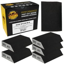 Dura-Gold 80 Grit 4-Sided Hand Sanding Block Sponges with Angled Edge, Box of 6 - Performance Flex 3.9" x 2.75" x 1" Wet or Dry Flexible Sandpaper Abrasive Pads - Sand Wood, Drywall, Metal Auto Paint