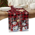 thumbnail image 3 of Table Runner 60 Inches Long for Kitchen Dining, Plaid Snowman, Dresser Scarf Farmhouse, Dining Table Decorations for Wedding/Parties, Christmas Buffalo Red Black Snowflake 13 x 60 In, 3 of 9